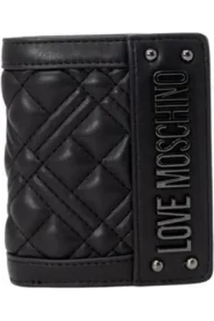 Moschino Accessoires, Dames, Zwart, ONE Size, Leer, Zwarte Gewatteerde Portemonnee Stijlvol Accessoire Vrouwen