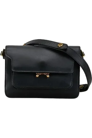 Marni Pre-owned, Dames, Zwart, ONE Size, Leer, Tweedehands leren schoudertassen