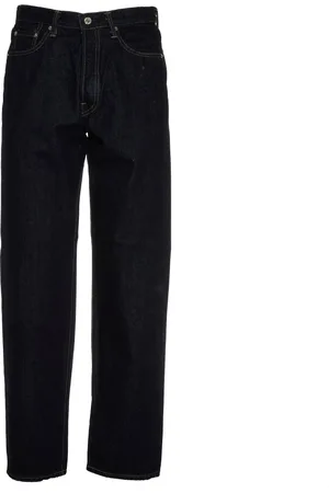 Edwin Jeans, Heren, Zwart, W29, Denim, Wijde Denim Jeans met Contraststiksels