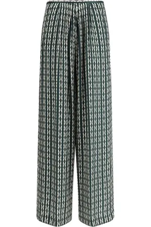 FORTE FORTE Broeken, Dames, Veelkleurig, S, Geometrisch Print Wijde Pijp Broek