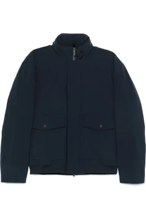 Woolrich Jassen, Heren, Blauw, M, Navy Blauw Textuur Jas