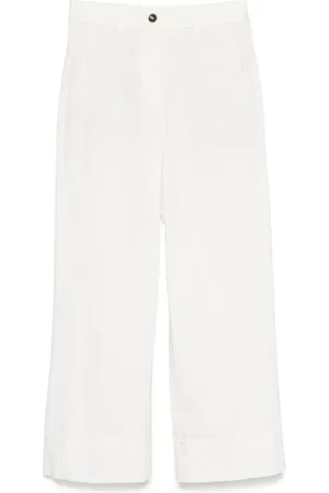 Nine In The Morning Broeken, Dames, Wit, W25, Witte Broek met Voorste Knoopsluiting