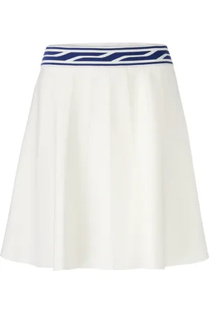 Marc Cain Rokken, Dames, Wit, M, Gebreide tennisrok met elastische tailleband
