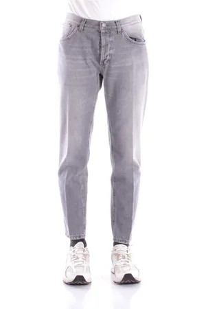 Dondup Jeans, Heren, Grijs, W30, Katoen, Grijze Logo Jeans Regular Fit