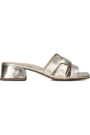 Stefano Lauran Schoenen, Dames, Geel, 43 EU, Leer, Elegante Sandalen met Blokhak