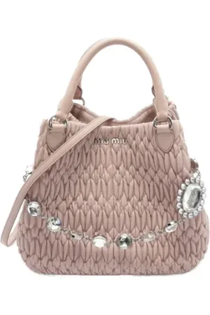 Miu Miu Pre-owned, Dames, Roze, ONE Size, Leer, Tweedehands leren handtassen