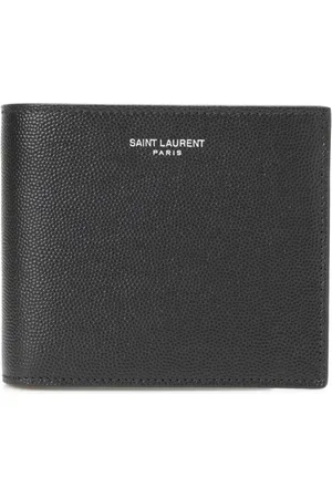 Saint Laurent Accessoires, Dames, Zwart, ONE Size, Leer, Zwarte leren bi-fold portemonnee in zwart