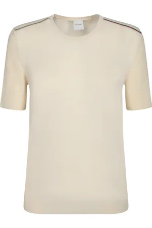 Paul Smith Tops, Dames, Wit, M, Katoen, Wit T-shirt Stijlvol Ontwerp Casual Uitstapjes