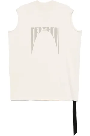 Rick Owens Tops, Heren, , M, Natuurlijk/Parel Tarp T-Shirt