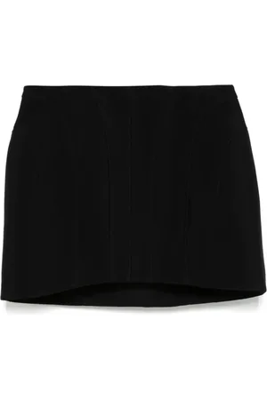 MUGLER Rokken, Dames, Zwart, S, Zwarte Sculpturale Mini Rok