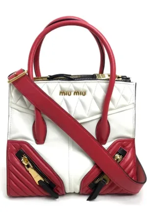 Miu Miu Pre-owned, Dames, Rood, ONE Size, Tweedehands leren handtassen