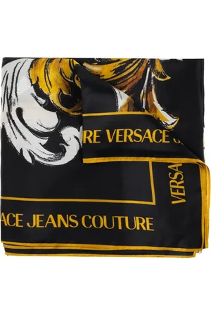 VERSACE Accessoires, Dames, Zwart, ONE Size, Zijden sjaal