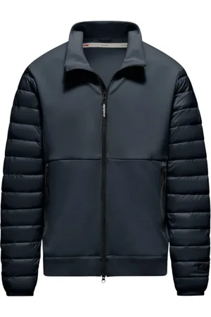 Invicta Jassen, Heren, Blauw, XL, Nylon, Blauwe Hoge Kraag Rits Jas
