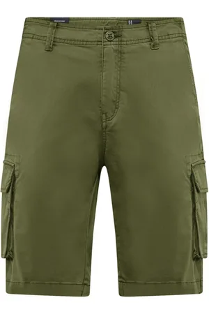 Bomboogie Korte broeken, Heren, Groen, W30, Katoen, Cargo Bermuda Shorts in katoengabardine