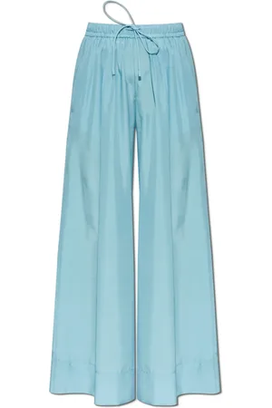 FORTE FORTE Broeken, Dames, Blauw, L, Zijden loszittende broek