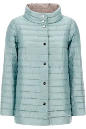HERNO Jassen, Dames, Blauw, S, Nylon, Omkeerbare Gewatteerde Jas Lichtblauw