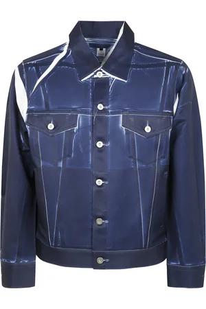 Comme des Garçons Jassen, Heren, Blauw, L, Stijlvolle Geweven Herenjas