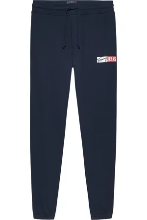 Tommy Hilfiger Broeken, Heren, Blauw, L, Katoen, Blauwe Katoenen Joggers Slim Fit