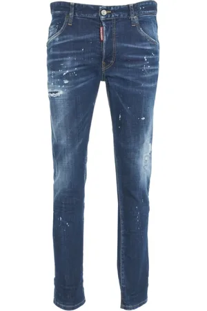 Dsquared2 Jeans, Heren, Blauw, S, Blauwe Skater Jeans Met Distressed Look
