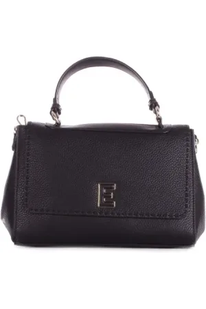 ERMANNO SCERVINO Tassen, Dames, Zwart, ONE Size, Polyester, Zwarte Logo Voor Clip Schoudertas