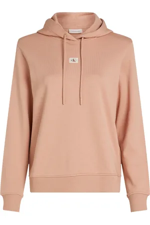Calvin Klein Sweatshirts & Hoodies, Dames, Oranje, M, Katoen, Oranje Hoodie Sweater Katoen