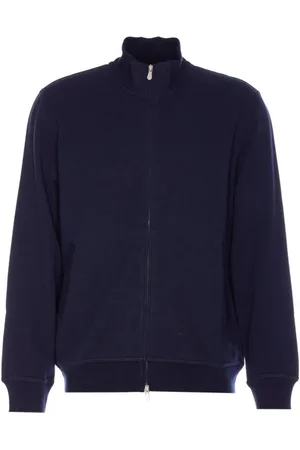 Brunello Cucinelli Sweatshirts & Hoodies, Heren, Blauw, M, Katoen, Blauwe Sweatshirt Stijlvol Comfortabel Gelaagd