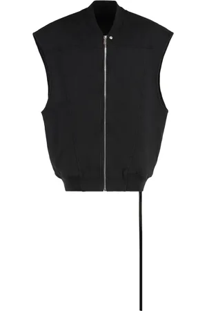 Rick Owens Jassen, Heren, Zwart, L, Katoen, Katoenen hoodie met volledige rits