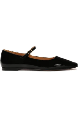 Kazar Schoenen, Dames, Zwart, 38 EU, Leer, Gelakte platte pumps met band