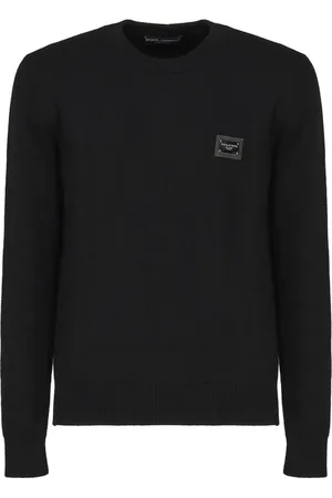 Dolce & Gabbana Truien, Heren, Zwart, S, Wol, Zwarte Crewneck Pullover Sweater