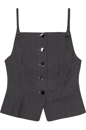 Ganni Tops, Dames, Grijs, L, Donna Vest Top