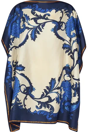 Etro Jassen, Dames, Veelkleurig, ONE Size, Bloemenprint Zijden Top Heuplengte