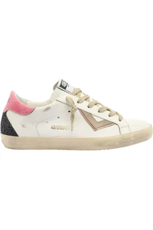 4b12 Schoenen, Dames, Wit, 40 EU, Leer, Roze Sneakers voor Vrouwen