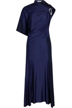 Paco rabanne Kleedjes, Dames, Blauw, S, Elegante Lange Jurk