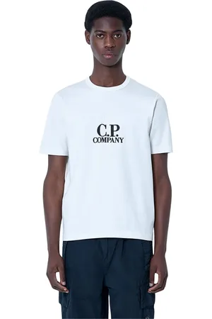 C.P. Company Tops, Heren, Wit, L, Katoen, Gedraaide Sailor T-shirt met Logo Motieven