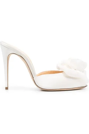 MAGDA BUTRYM Schoenen, Dames, Wit, 39 EU, Satin Cream Peep Toe Mule