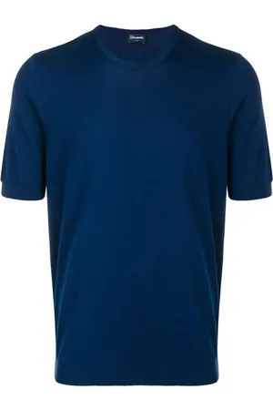 DRUMOHR Tops, Heren, Blauw, 3Xl, Casual Ronde Hals T-Shirt
