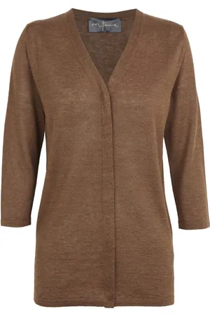 Cortana Truien, Dames, , XL, Linnen, Alon, linnen en zijden vest kaneel