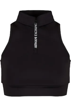 Armani Exchange Tops, Dames, Zwart, XS, Zwarte Sportieve Top Mixmag Lijn