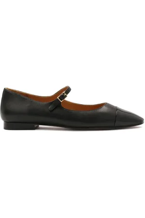 Kazar Schoenen, Dames, Zwart, 41 EU, Leer, Leren platte pumps met gelakte neuzen