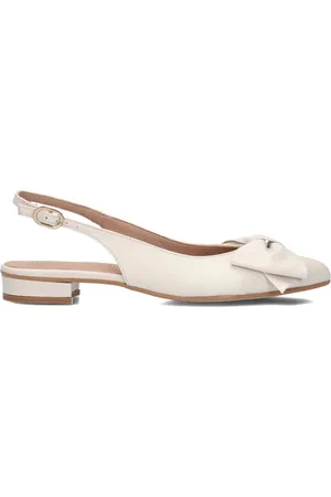 Lina Locchi Schoenen, Dames, Wit, 40 EU, Linnen, Elegante Beige Slingback Schoenen