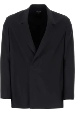 Ermenegildo Zegna Jassen, Heren, Zwart, L, Zwarte zijden blazer en vest