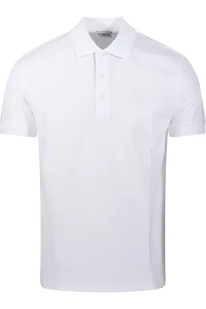 Burberry Tops, Heren, Wit, L, Katoen, Witte Polo Shirt Eddie EKD