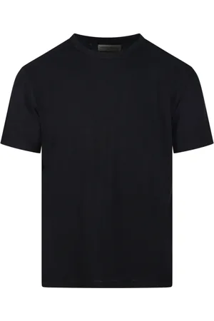 OFFICINE GENERALE Tops, Heren, Zwart, M, Katoen, Zwarte korte mouw T-shirt