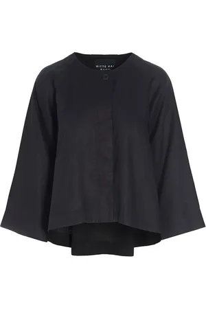 Bitte Kai Rand Jassen, Dames, Zwart, S, Linnen, Elegante Zwarte Linnen Jas