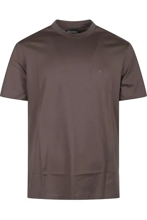 Emporio Armani Tops, Heren, Bruin, 2Xl, Iconisch Reis T-shirt