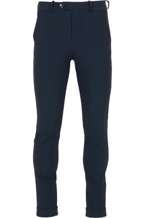 RRD Broeken, Heren, Blauw, 2Xl, Leer, Op maat gemaakte broek met monogramriem