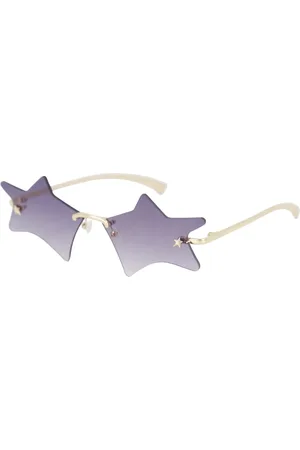 Le Specs Accessoires, unisex, Geel, M, Vintage Star Twinkle Zonnebril Goud