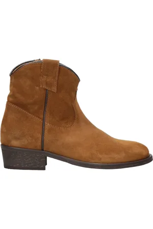 Via Roma Schoenen, Dames, Bruin, 40 EU, Leer, Bruine leren enkellaarzen