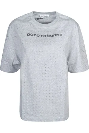 Paco rabanne Tops, Dames, Grijs, M, Grijze Tee Shirt P073