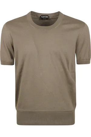 Tom Ford Tops, Heren, Groen, L, Katoen, Katoenen Crew Neck T-shirts en Polos